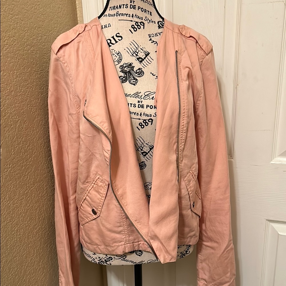 Sanctuary Pink Utility Jacket with Moto Style